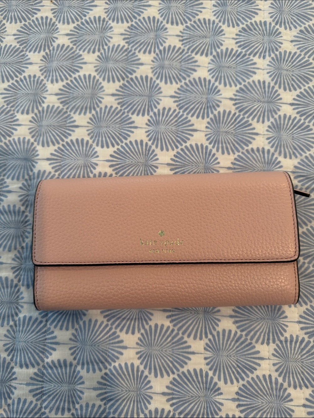 kate spade Soft Pink Pebbled Leather Continental Wallet